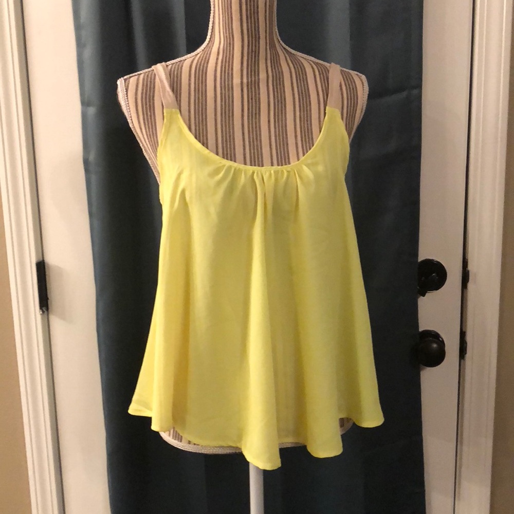 Yellow Chiffon Tank Top